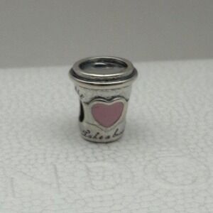 Pandora "Take a Break" Coffee Cup Charm - Sterling Silver S925 - New